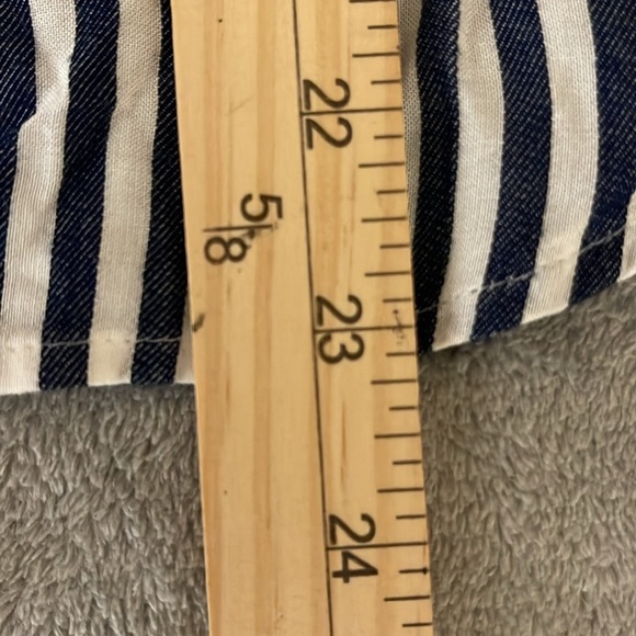 Ann Taylor Navy White Striped Balloon Sleeve Top Blouse - Size XXSP - Picture 15 of 15